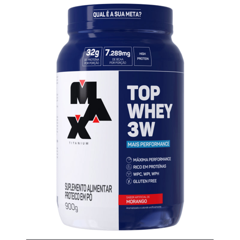 Whey Protein Top Whey 3W - 900g - Max Titanium | Desempenho Superior e Recuperação Muscular