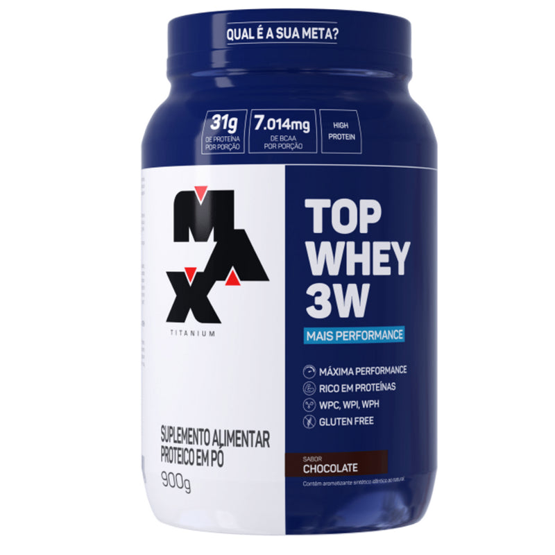 Whey Protein Top Whey 3W - 900g - Max Titanium | Desempenho Superior e Recuperação Muscular