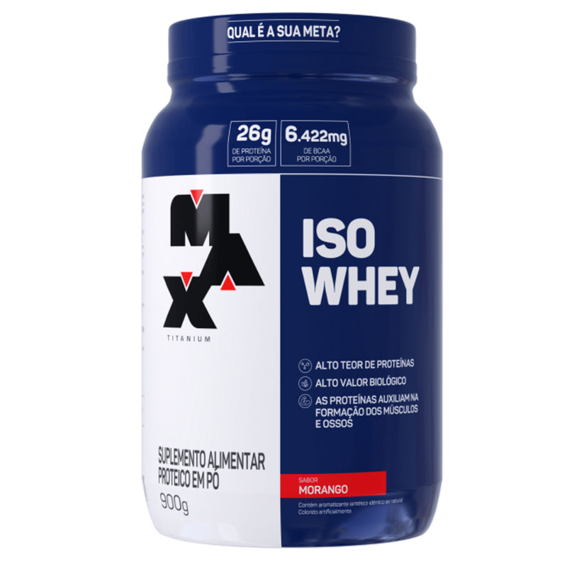 Whey Protein Iso Whey Isolado - 900g - Max Titanium | Alta Pureza e Recuperação Muscular