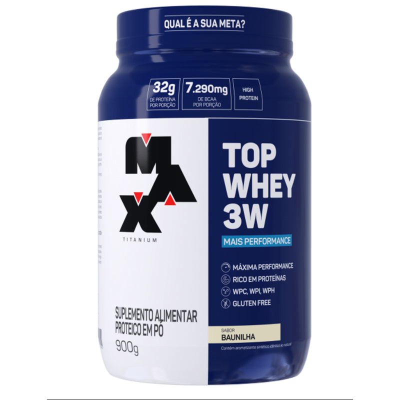 Whey Protein Top Whey 3W - 900g - Max Titanium | Desempenho Superior e Recuperação Muscular