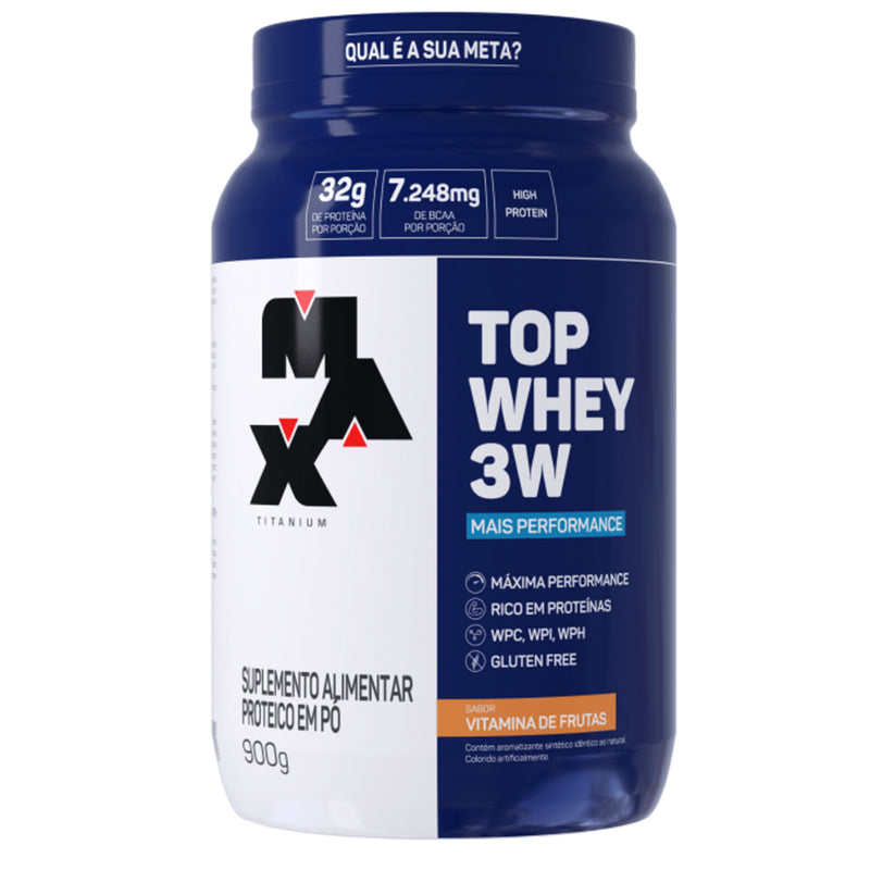 Whey Protein Top Whey 3W - 900g - Max Titanium | Desempenho Superior e Recuperação Muscular